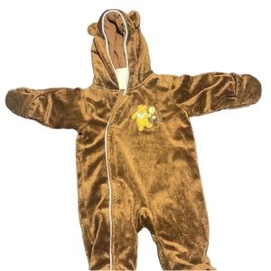Disney Baby Winnie the Pooh Brown snowsuit size 6/9 months